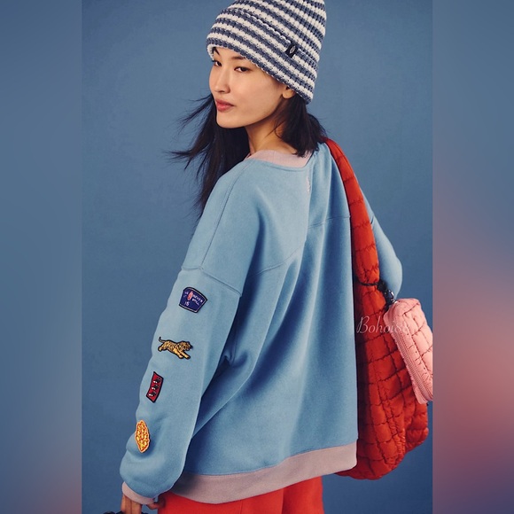 NEW Free People All Star Patch Pullover - Picture 3 of 7